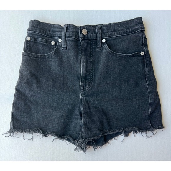 Madewell Pants - Madewell Shorts Womens 26 Faded Black Denim High Rise Cut Off Stretch Cotton